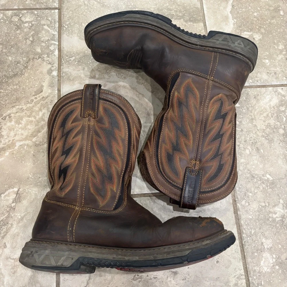 Red Wings 2204 Rio Flex Mens Brown Leather Square Safety Toe Work Boot Size 8.5D
